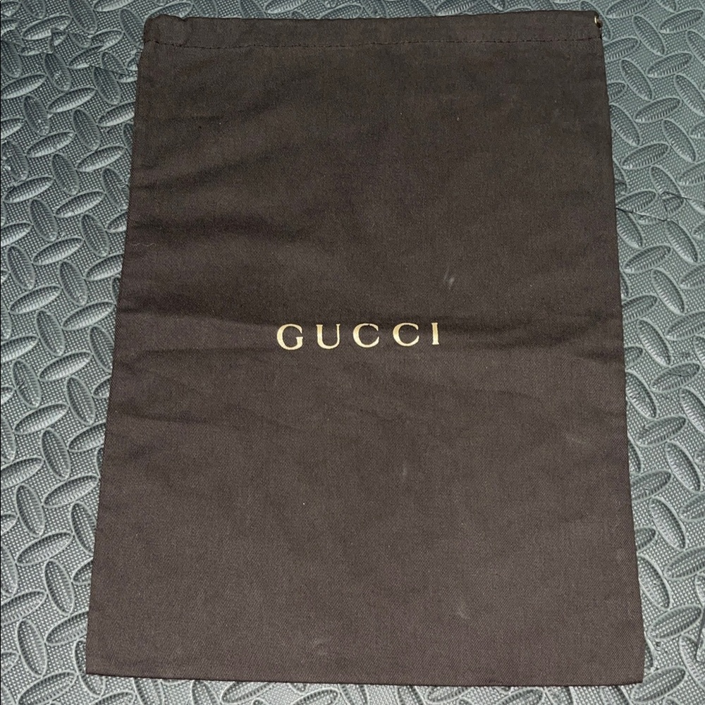 Gucci Black and Gold Logo Pouch